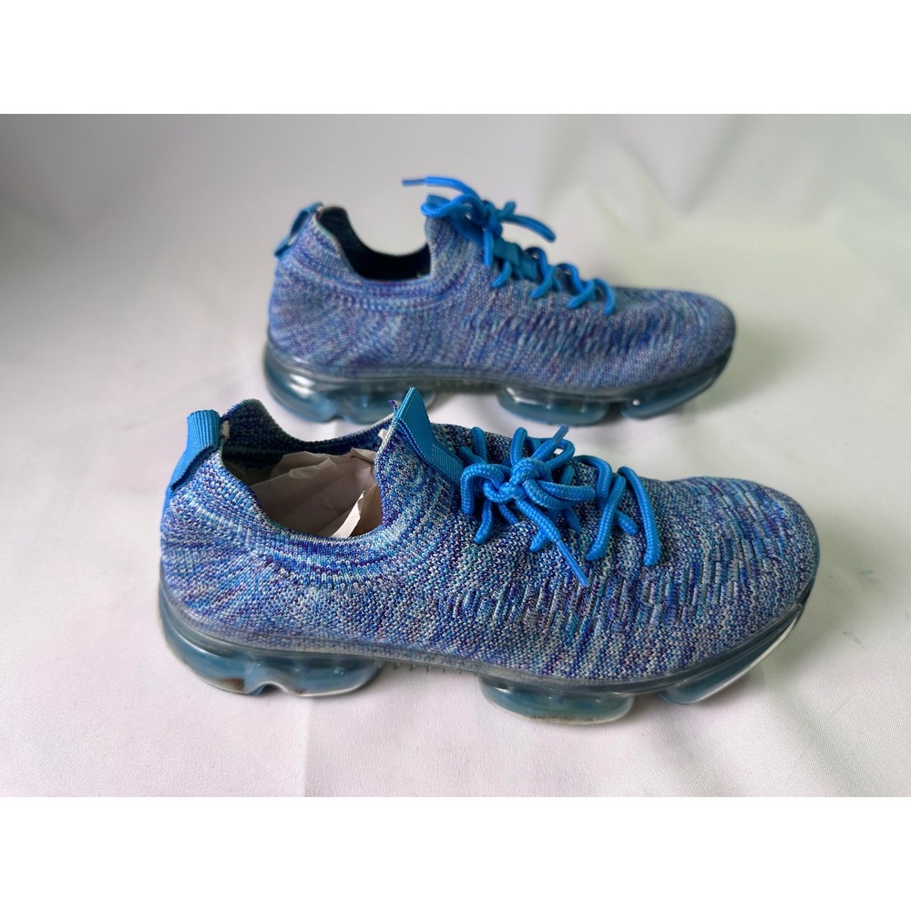Anya Knit Women's Size 7 Blue Space Dye Athletic Walking Shoes Bubble Sole Tech‎
